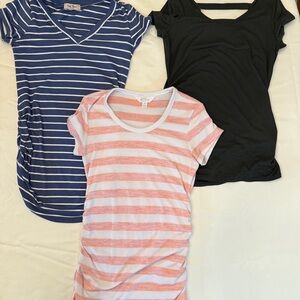 Striped Short Sleeve Tee - Blue, Pink, Black